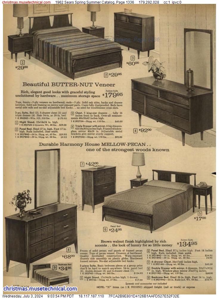 1962 Sears Spring Summer Catalog, Page 1336