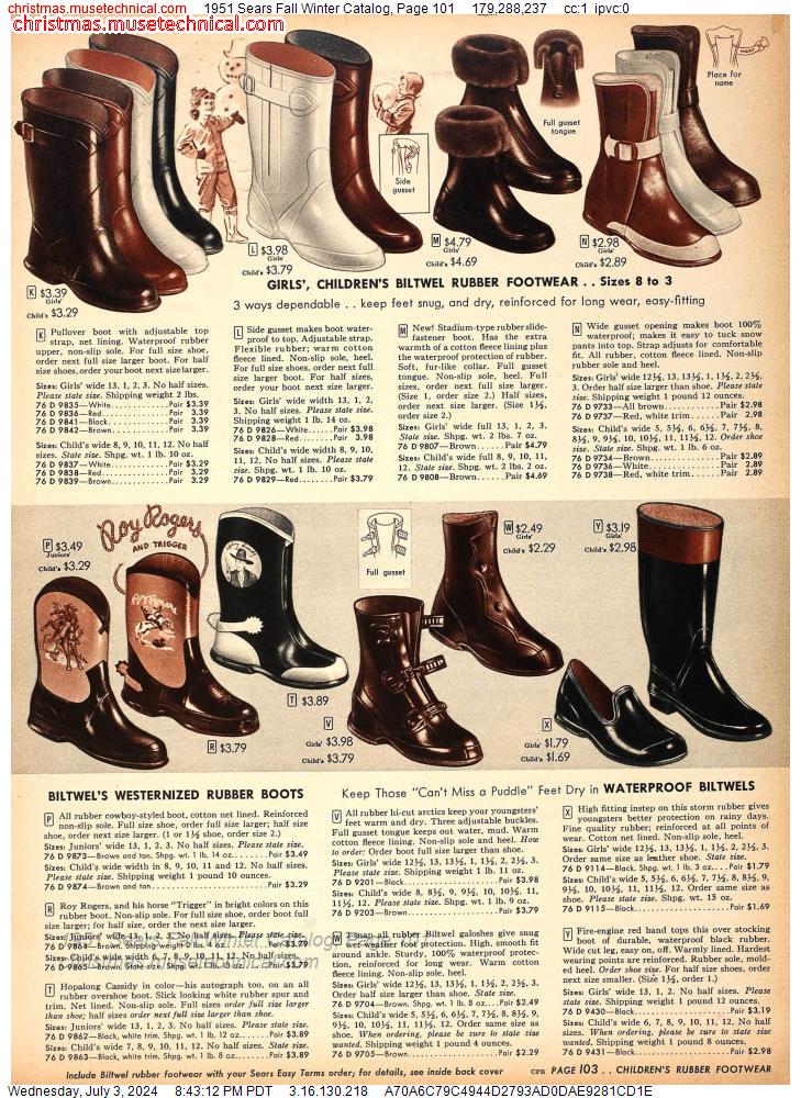 1951 Sears Fall Winter Catalog, Page 101