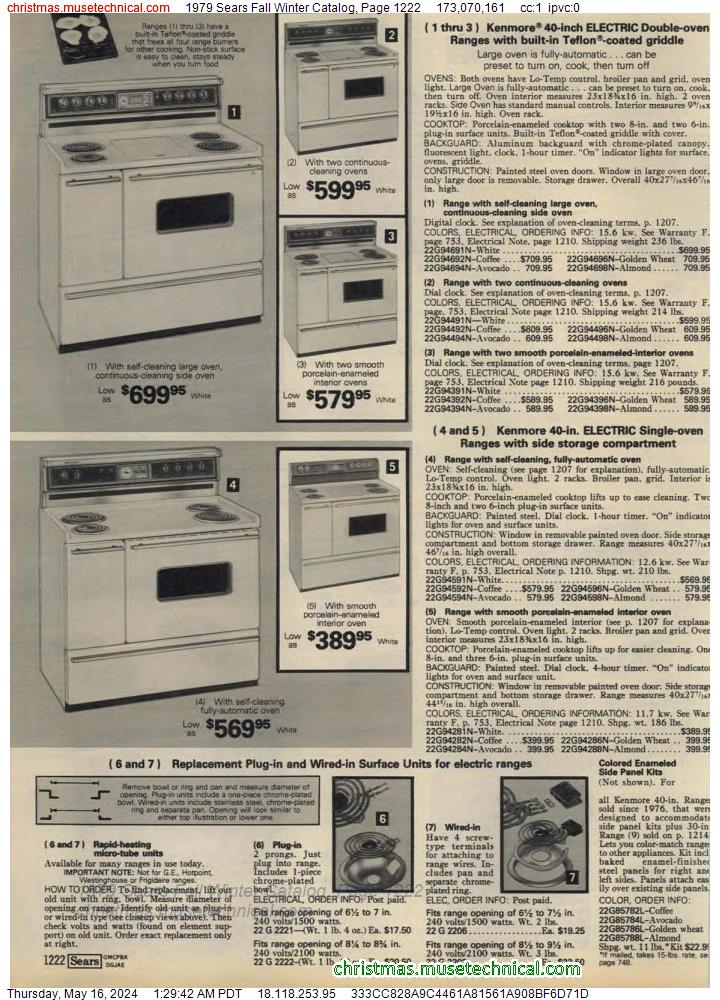 1979 Sears Fall Winter Catalog, Page 1222