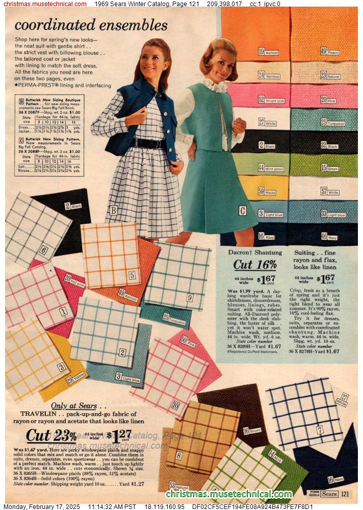 1969 Sears Winter Catalog, Page 121