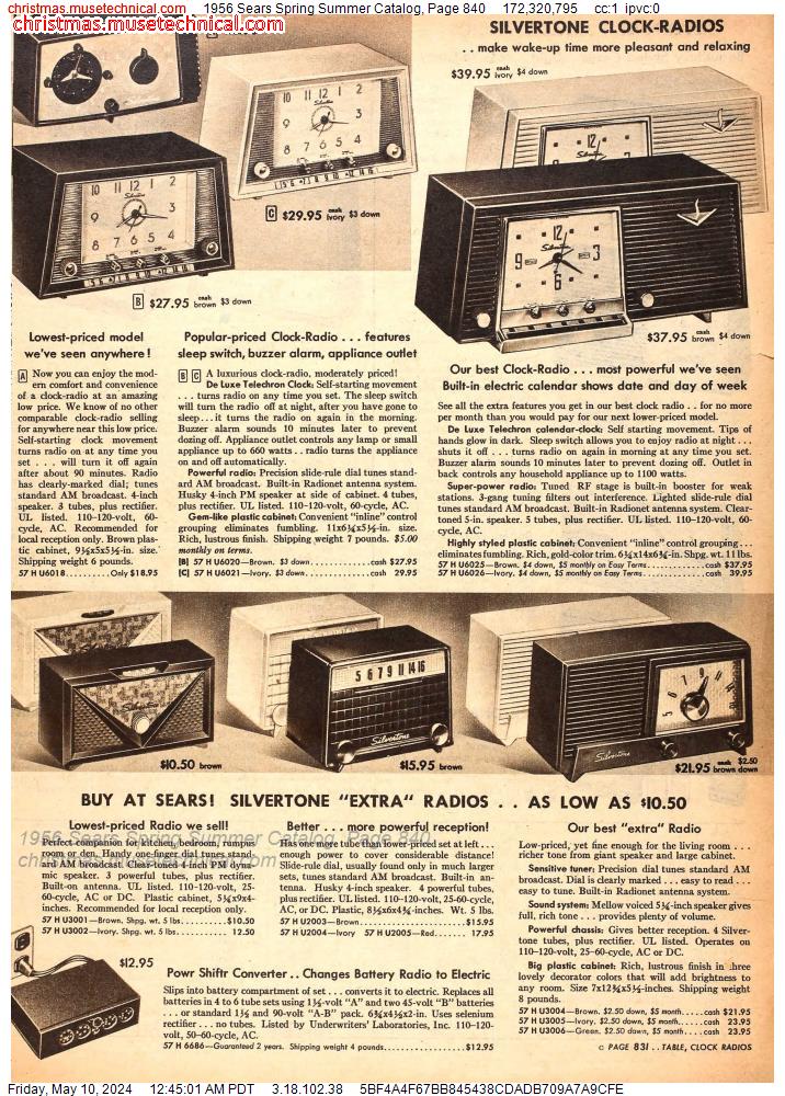 1956 Sears Spring Summer Catalog, Page 840