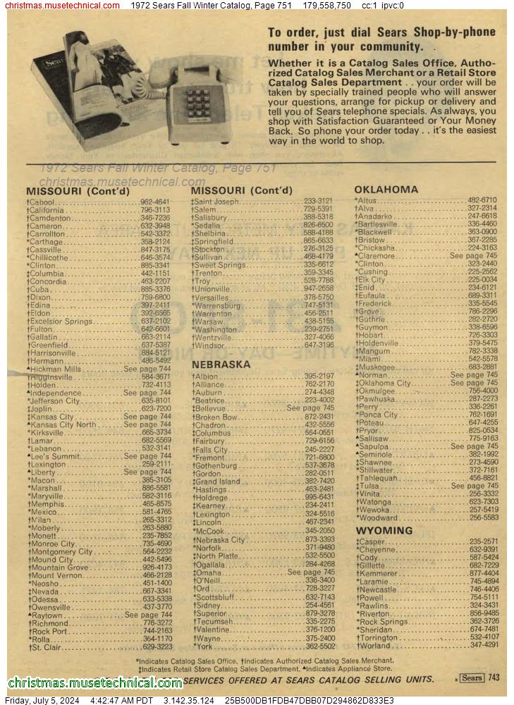 1972 Sears Fall Winter Catalog, Page 751