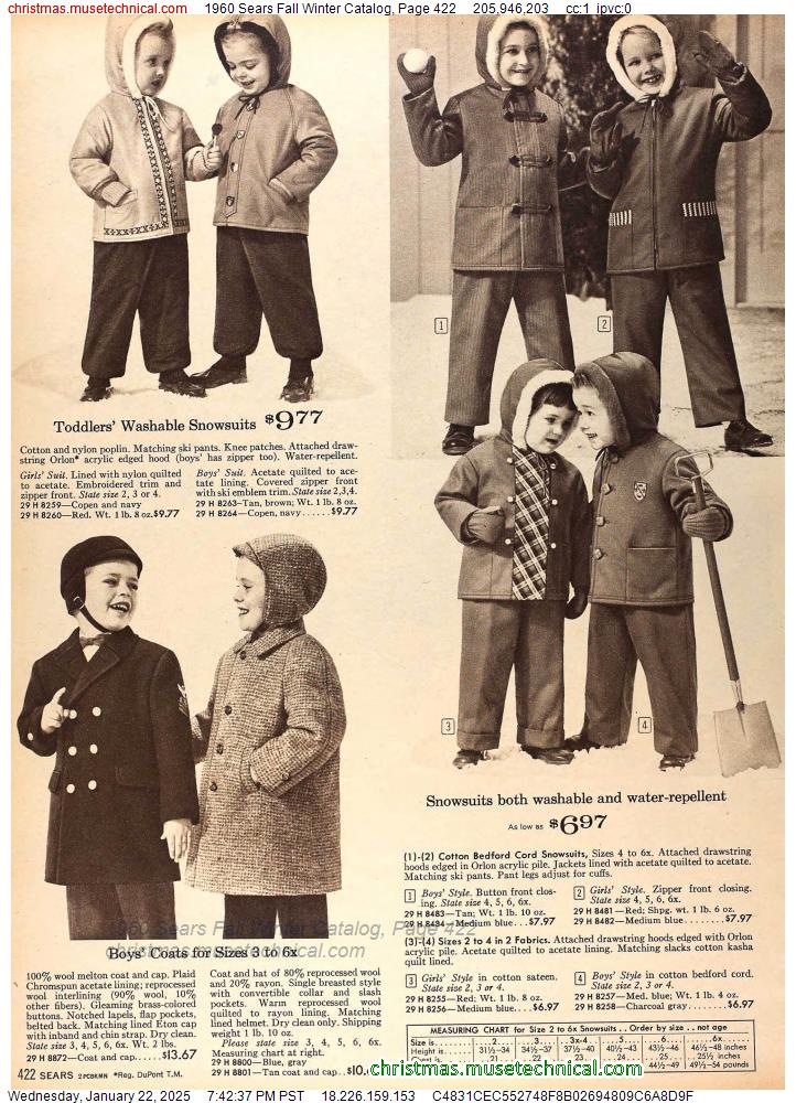 1960 Sears Fall Winter Catalog, Page 422