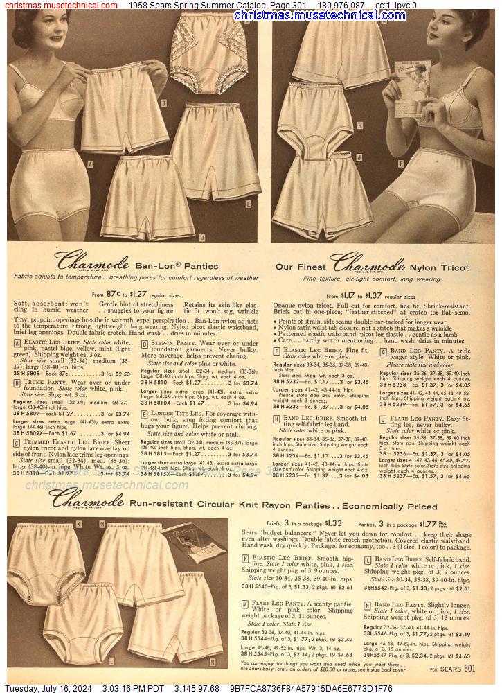1958 Sears Spring Summer Catalog, Page 301