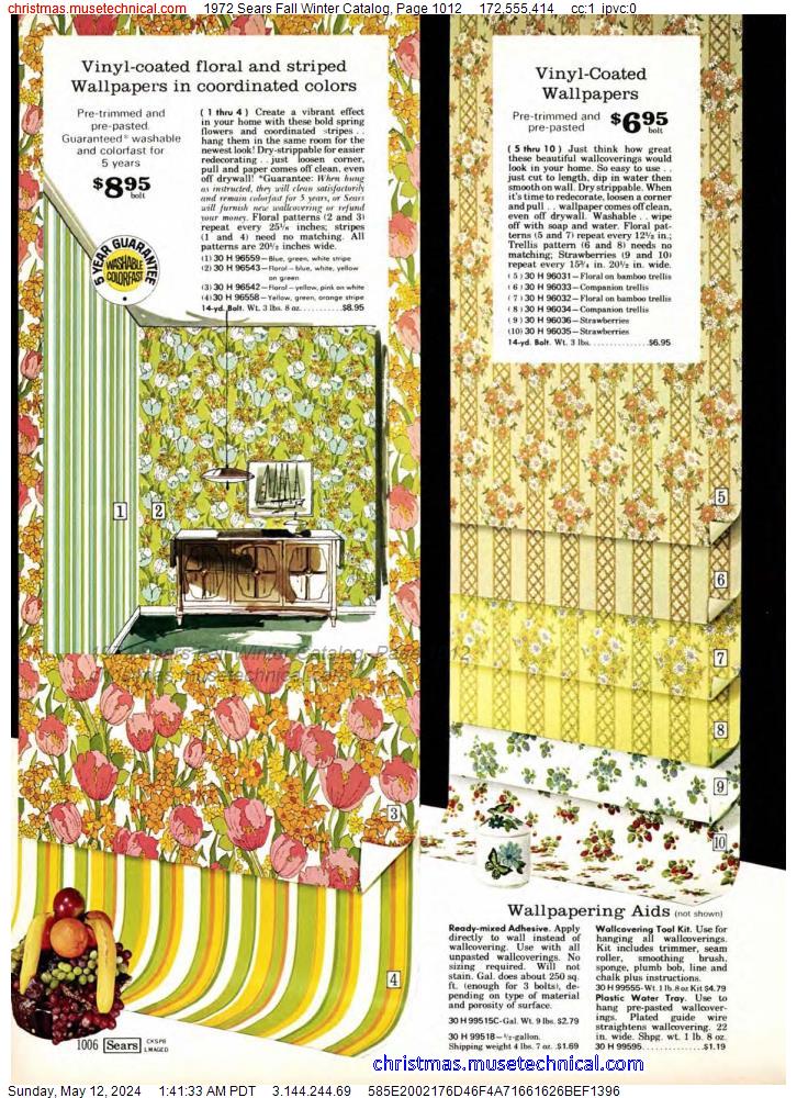 1972 Sears Fall Winter Catalog, Page 1012