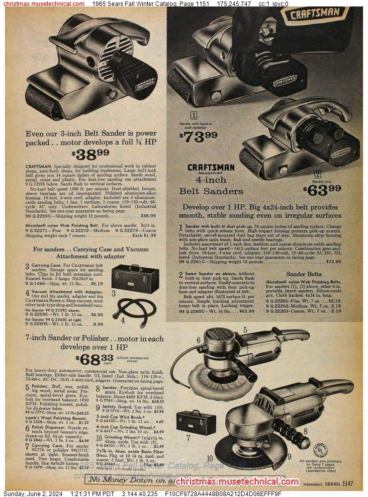1965 Sears Fall Winter Catalog, Page 1151