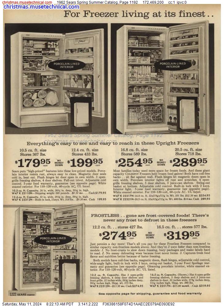 1962 Sears Spring Summer Catalog, Page 1192