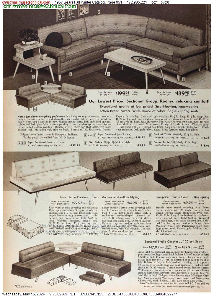1957 Sears Fall Winter Catalog, Page 951