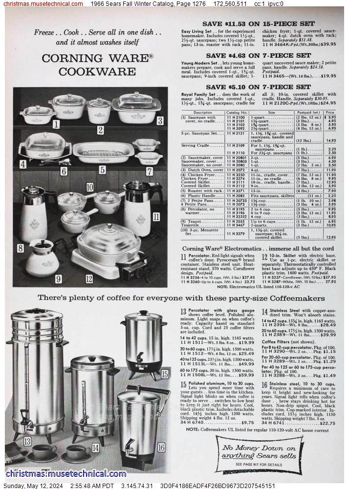 1966 Sears Fall Winter Catalog, Page 1276