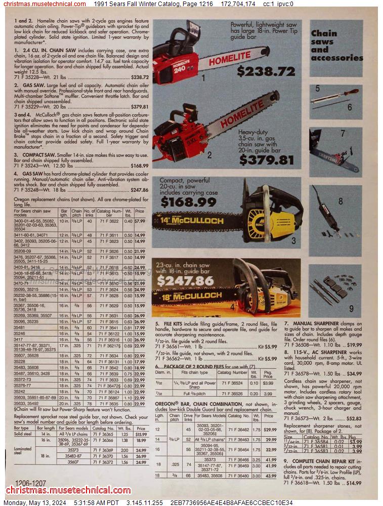 1991 Sears Fall Winter Catalog, Page 1216