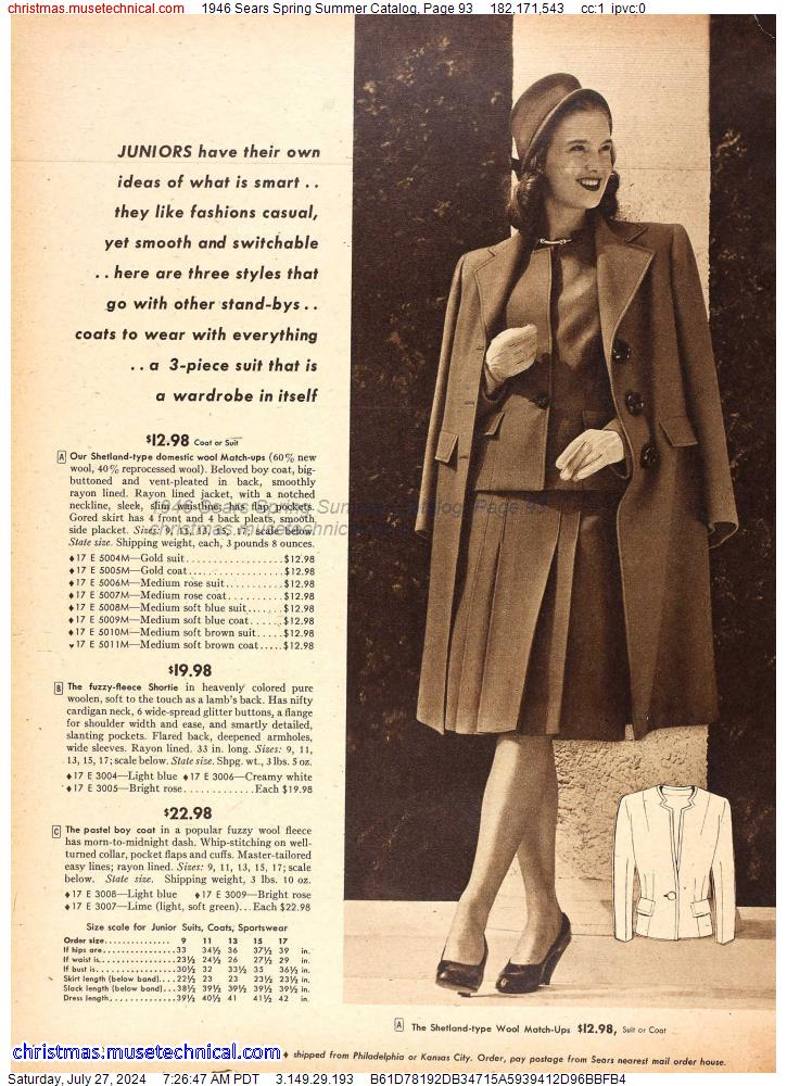 1946 Sears Spring Summer Catalog, Page 93