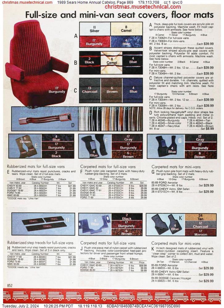 1989 Sears Home Annual Catalog, Page 869
