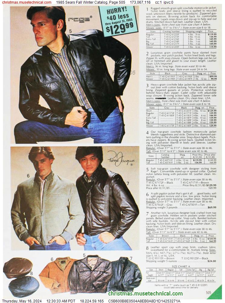 1985 Sears Fall Winter Catalog, Page 505