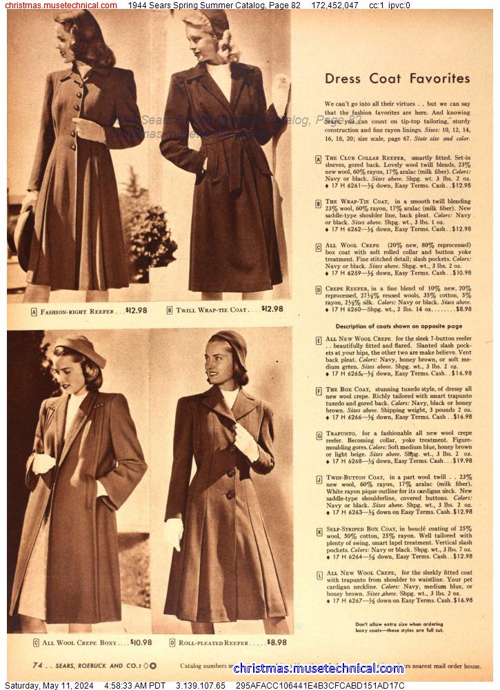 1944 Sears Spring Summer Catalog, Page 82