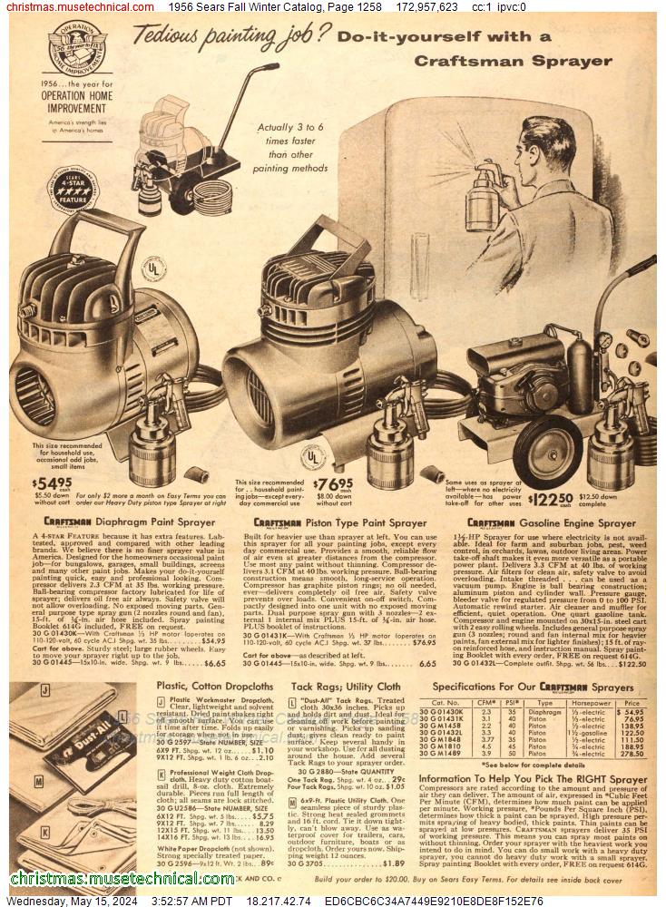1956 Sears Fall Winter Catalog, Page 1258
