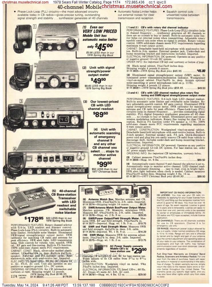 1978 Sears Fall Winter Catalog, Page 1174