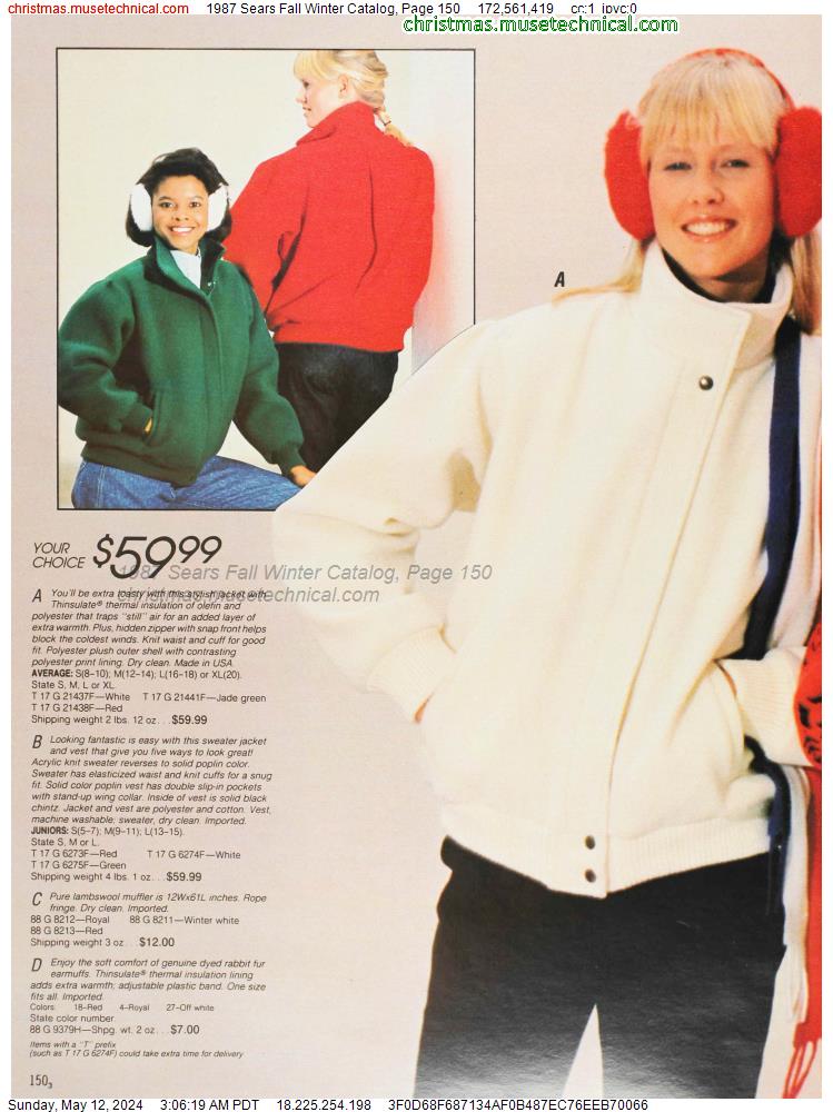 1987 Sears Fall Winter Catalog, Page 150