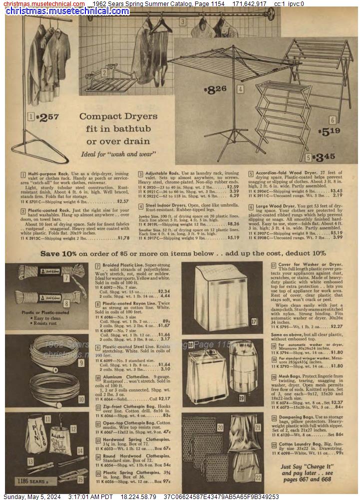 1962 Sears Spring Summer Catalog, Page 1154
