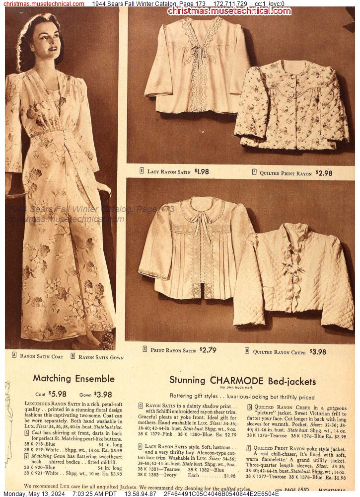 1944 Sears Fall Winter Catalog, Page 173