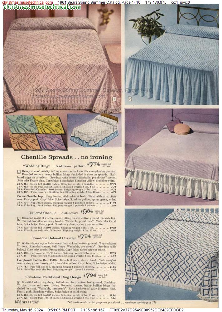 1961 Sears Spring Summer Catalog, Page 1410