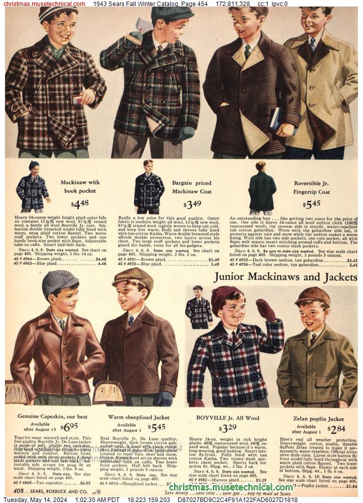 1943 Sears Fall Winter Catalog, Page 454