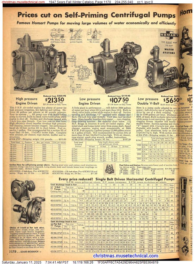 1947 Sears Fall Winter Catalog, Page 1170