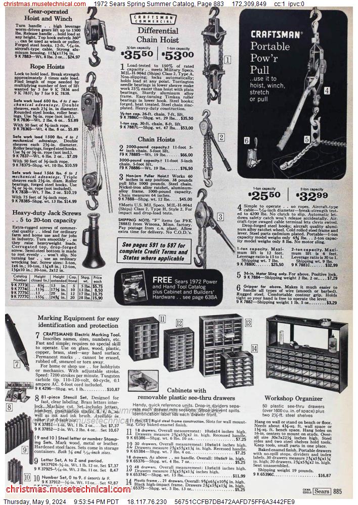 1972 Sears Spring Summer Catalog, Page 883