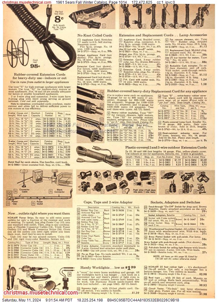 1961 Sears Fall Winter Catalog, Page 1014