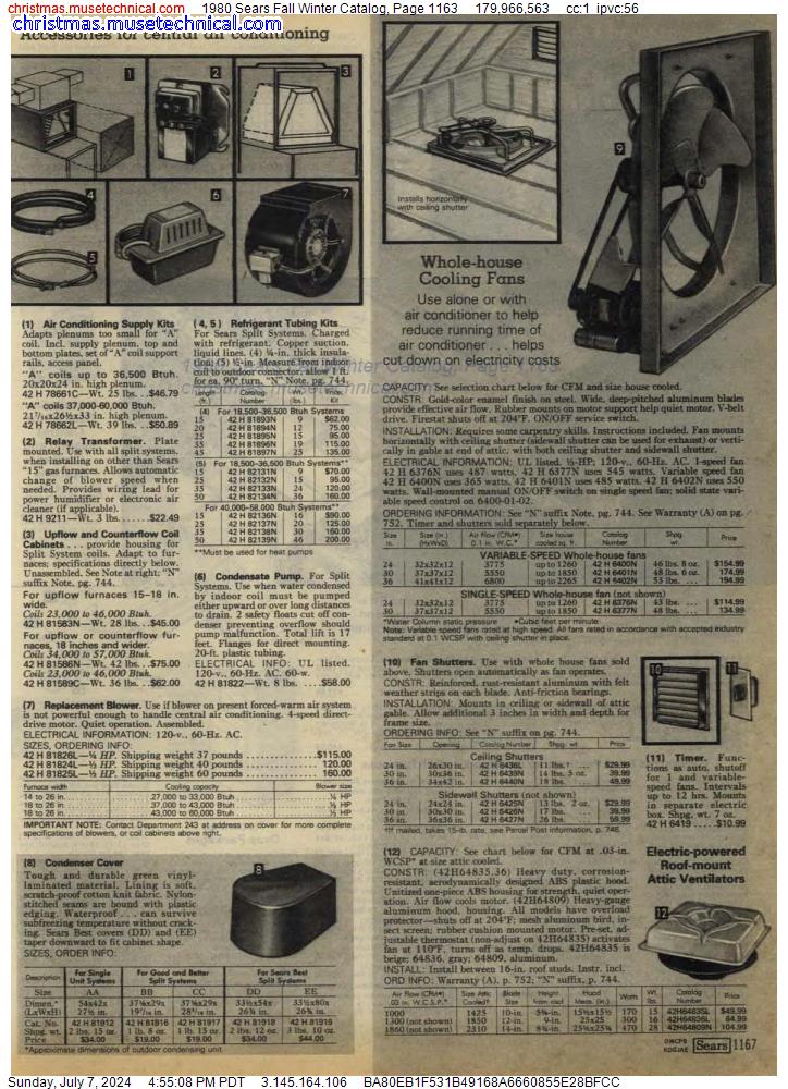 1980 Sears Fall Winter Catalog, Page 1163