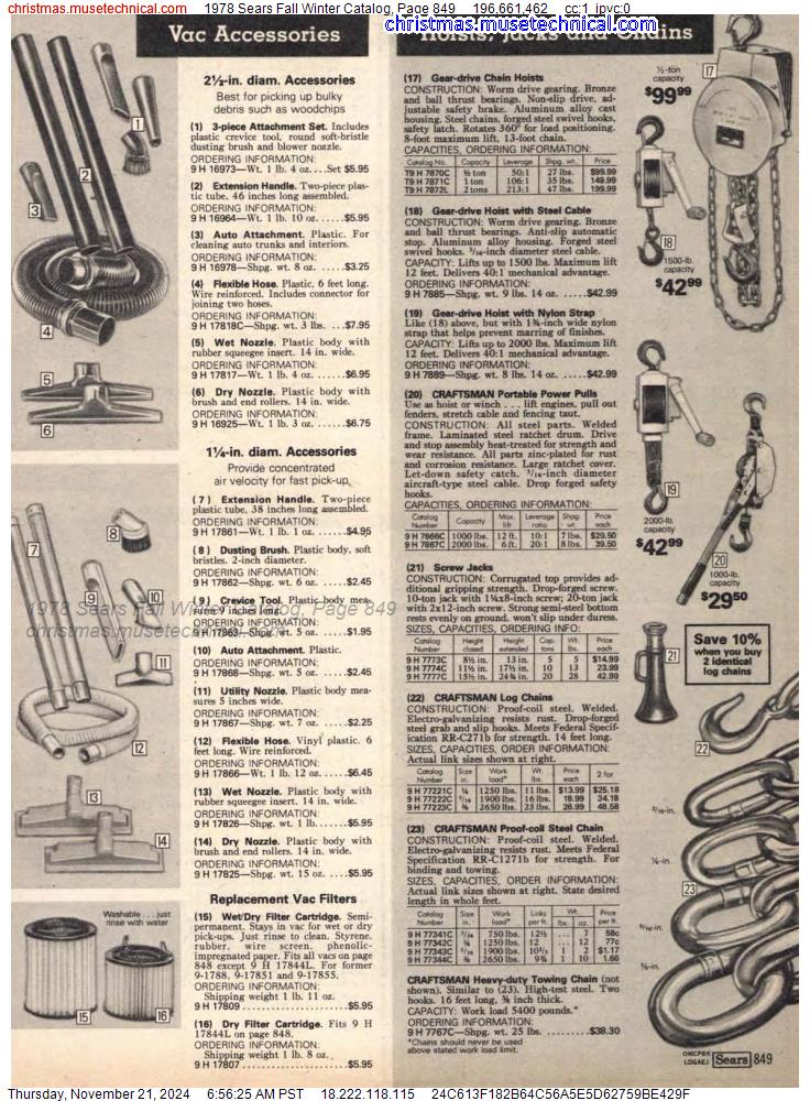 1978 Sears Fall Winter Catalog, Page 849