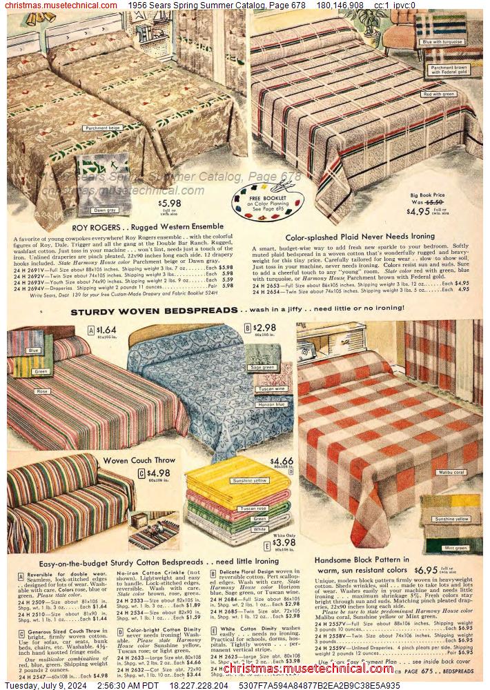 1956 Sears Spring Summer Catalog, Page 678