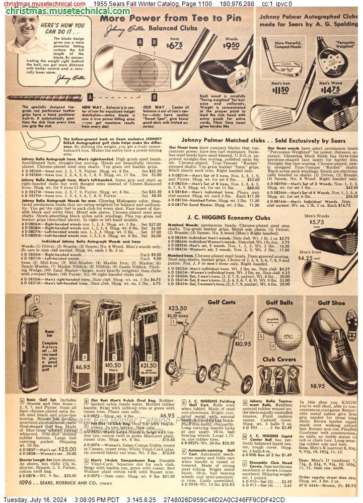 1955 Sears Fall Winter Catalog, Page 1100