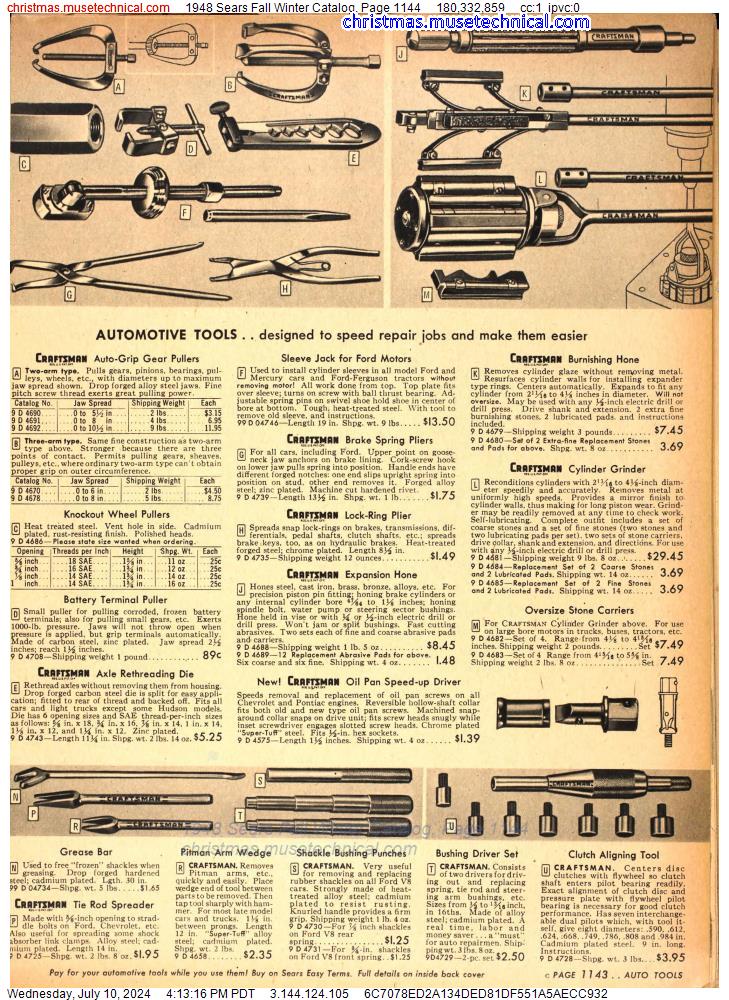1948 Sears Fall Winter Catalog, Page 1144