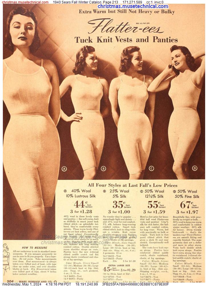 1940 Sears Fall Winter Catalog, Page 213