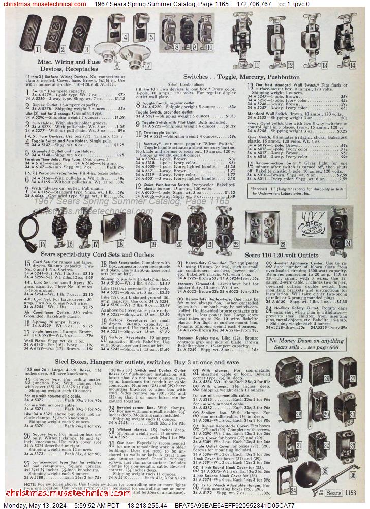1967 Sears Spring Summer Catalog, Page 1165