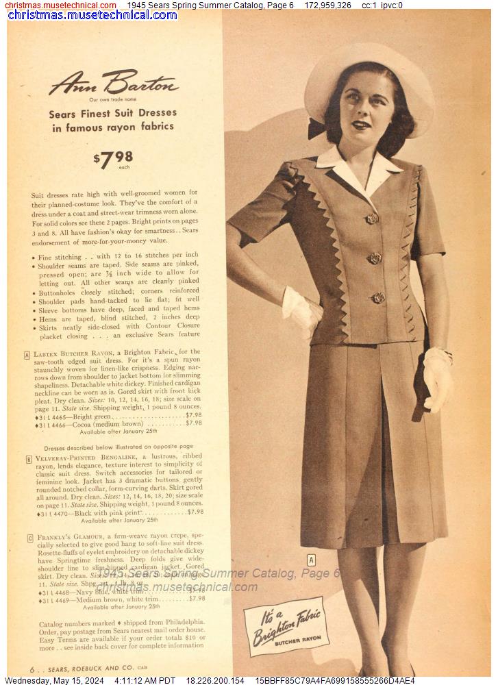 1945 Sears Spring Summer Catalog, Page 6