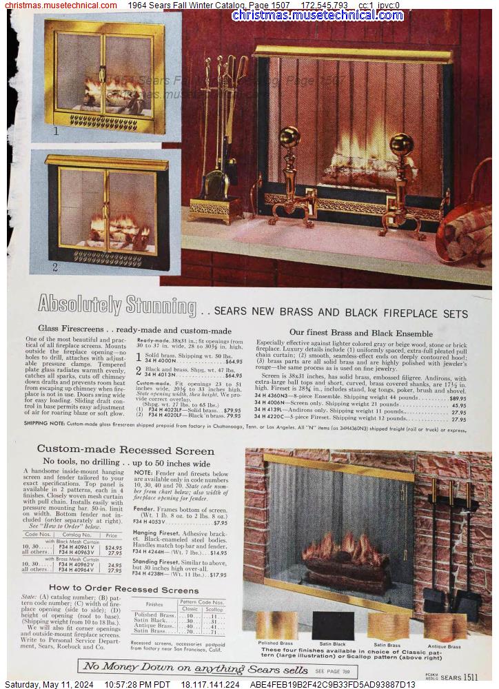 1964 Sears Fall Winter Catalog, Page 1507
