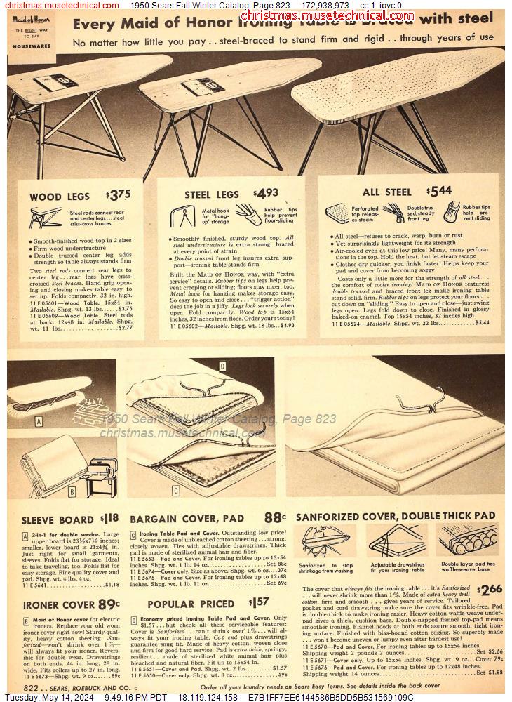 1950 Sears Fall Winter Catalog, Page 823