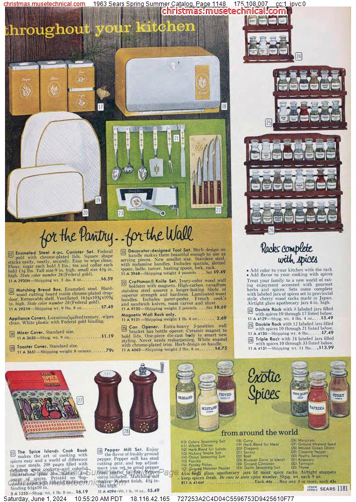 1963 Sears Spring Summer Catalog, Page 1148