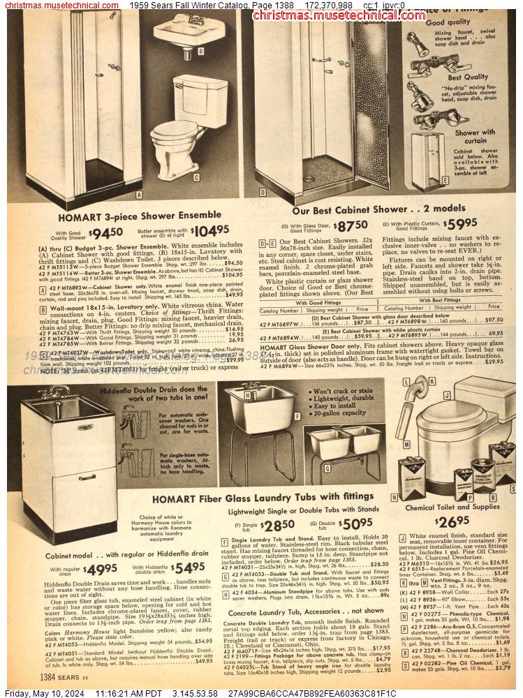 1959 Sears Fall Winter Catalog, Page 1388