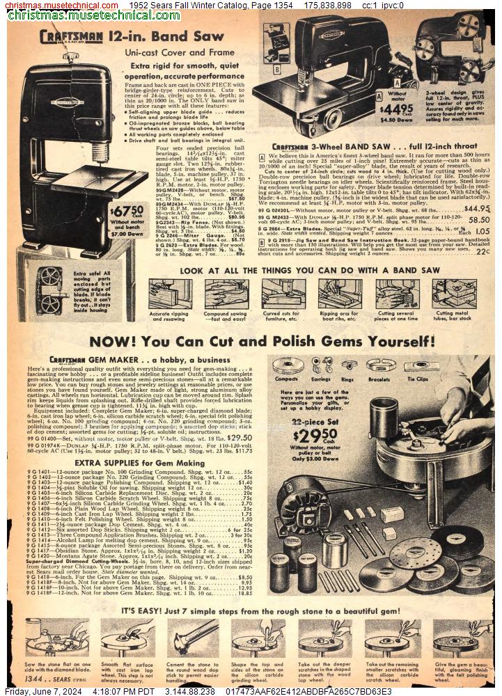 1952 Sears Fall Winter Catalog, Page 1354