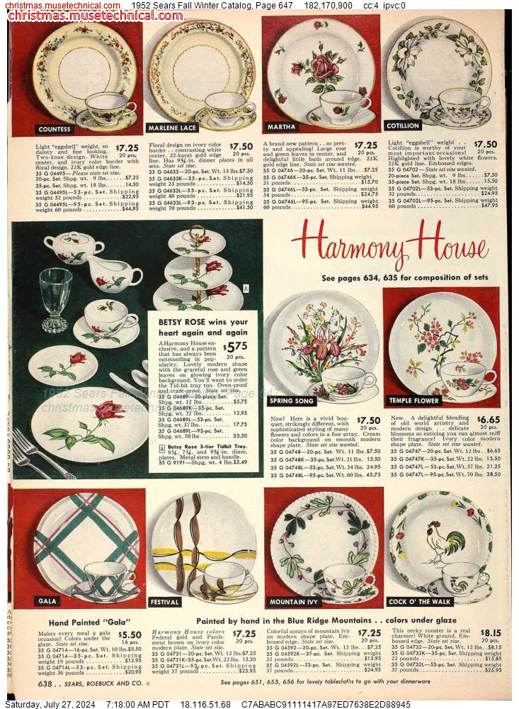 1952 Sears Fall Winter Catalog, Page 647
