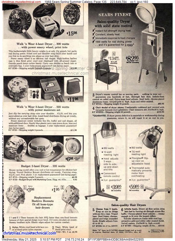 1968 Sears Spring Summer Catalog, Page 135