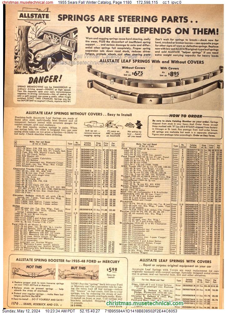 1955 Sears Fall Winter Catalog, Page 1180