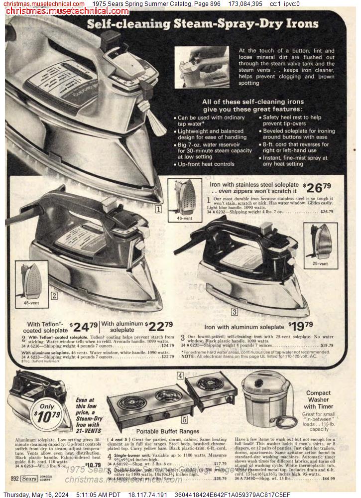 1975 Sears Spring Summer Catalog, Page 896