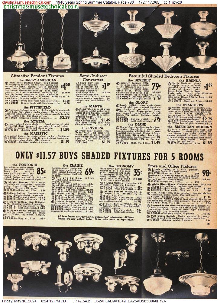1940 Sears Spring Summer Catalog, Page 780