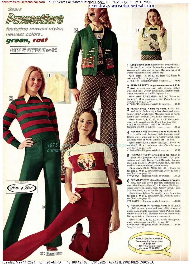 1975 Sears Fall Winter Catalog, Page 370