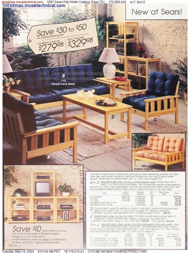 1987 Sears Fall Winter Catalog, Page 751