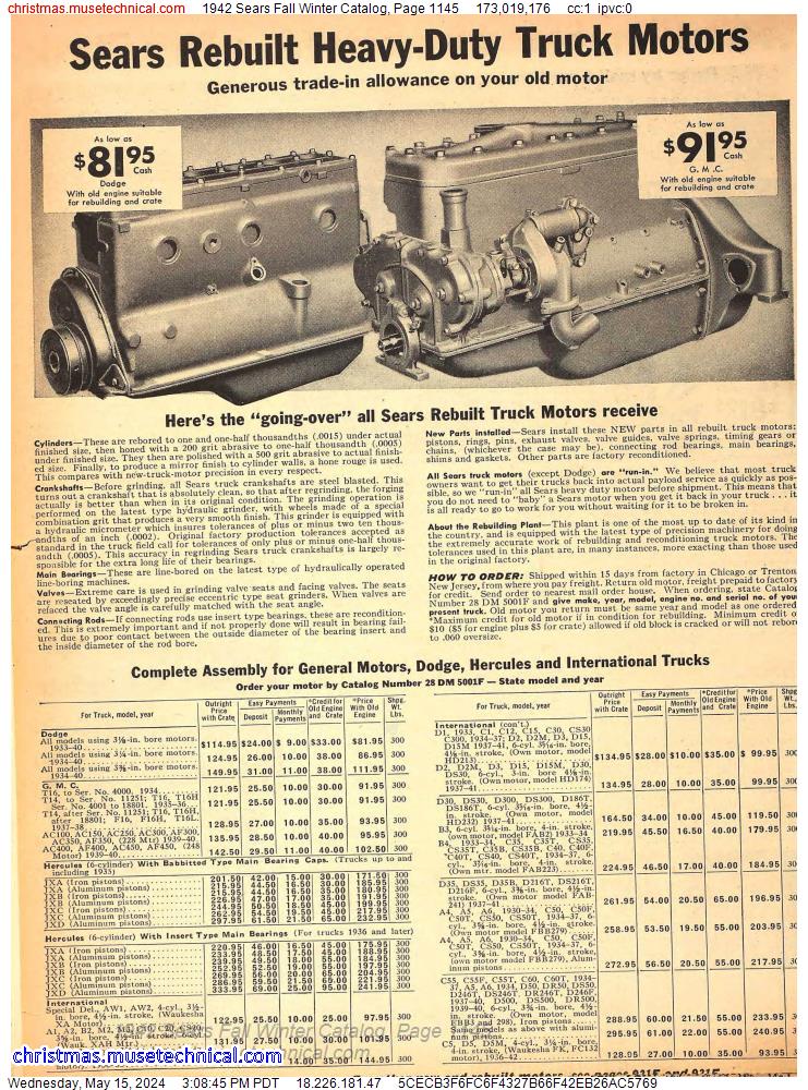 1942 Sears Fall Winter Catalog, Page 1145