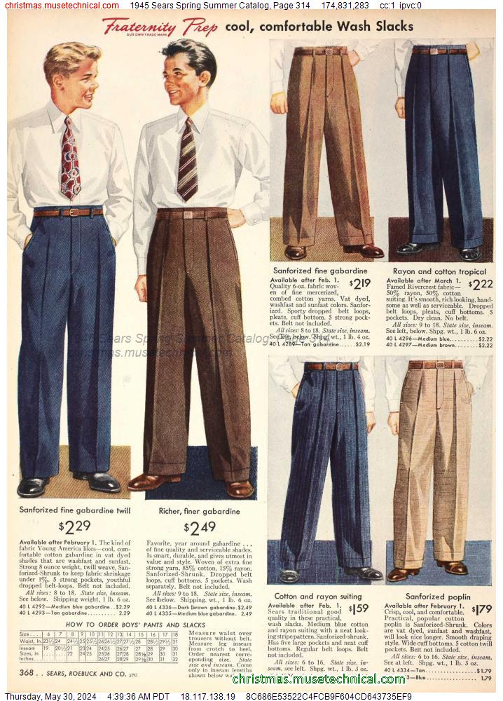 1945 Sears Spring Summer Catalog, Page 314